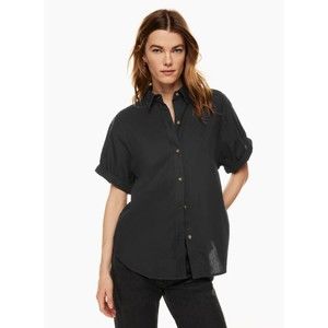 Aritzia Denim Forum The Jane Shirt Black Size 2XS Relaxed Fit Article# 92589
